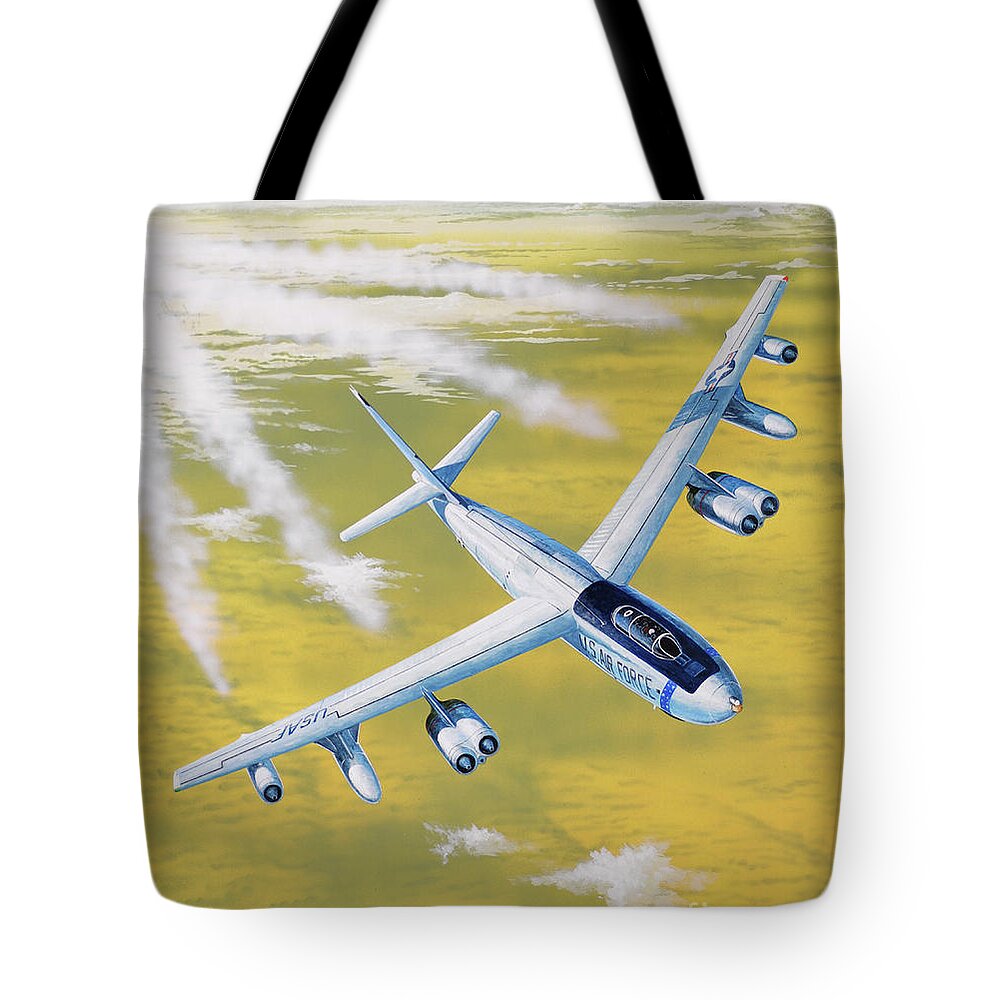 Aviation Tote Bag featuring the painting Boeing B-47E Stratojet by Steve Ferguson