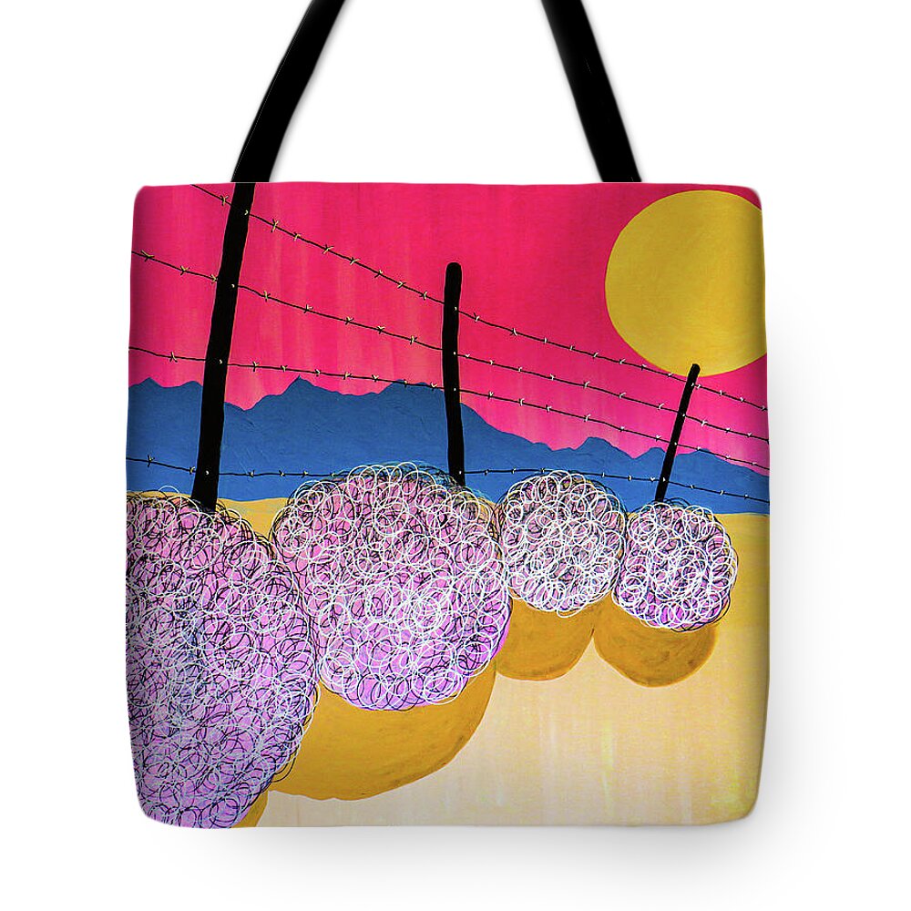 Bold Tote Bag featuring the painting Bold Tumbleweed Journey Two by Ted Clifton