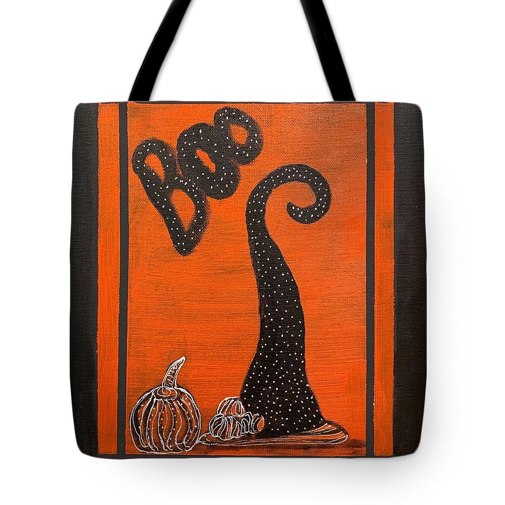 Boo Tote Bag featuring the painting BOO by Juliette Becker