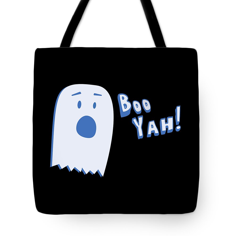 Cool Tote Bag featuring the digital art Booyah Funny Halloween Ghost by Flippin Sweet Gear