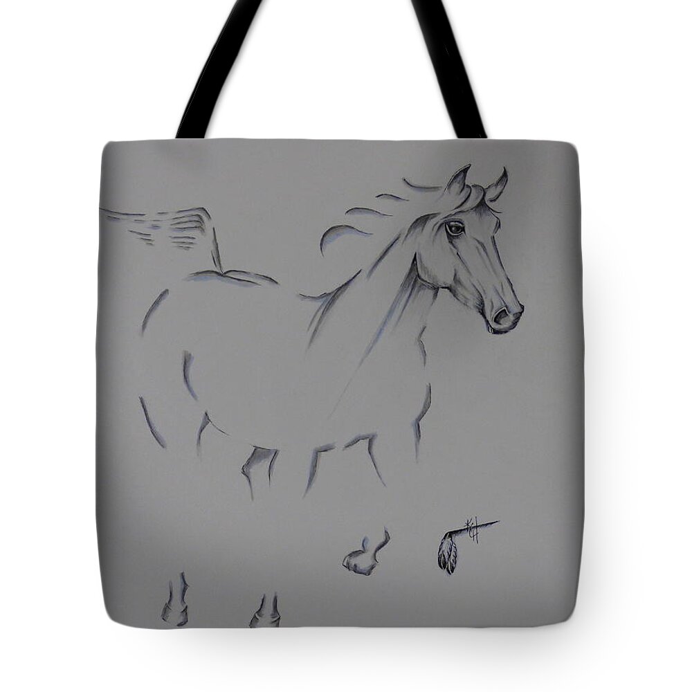 Horse Tote Bag featuring the painting Born a Champion by Kem Himelright