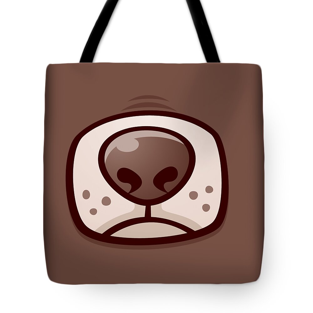 Dog Tote Bag featuring the digital art Boston Terrier Puppy Dog Snout and Mouth by John Schwegel