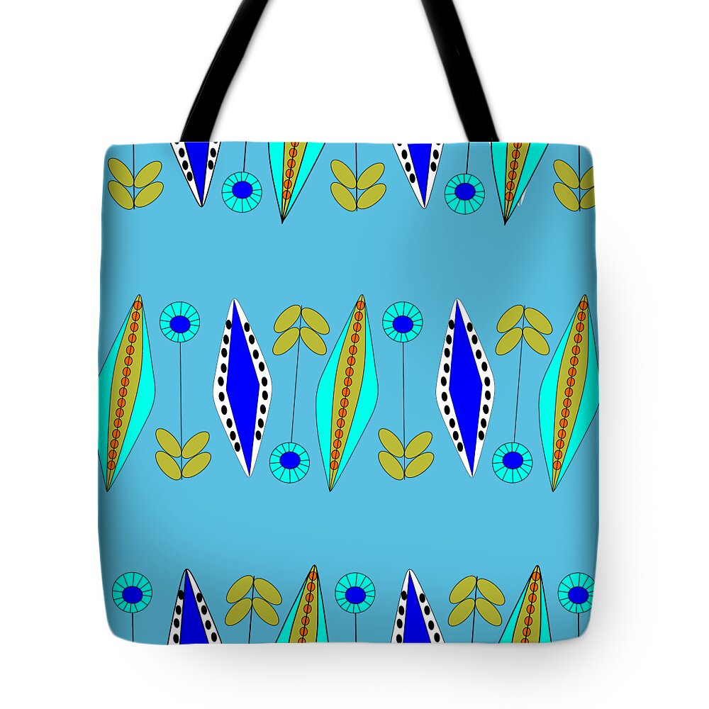 Mid Century Modern Tote Bag featuring the digital art Botanical 1 Transparent Background by Donna Mibus