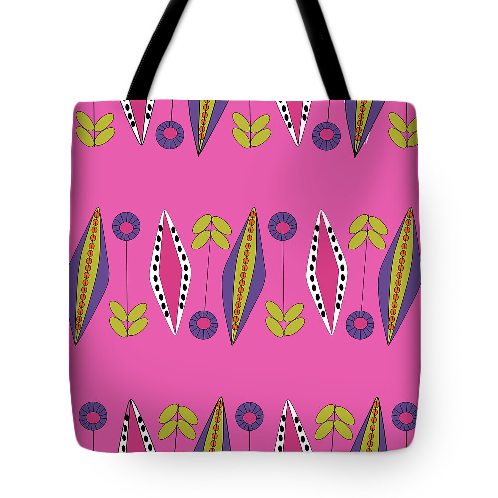 Mid Century Modern Tote Bag featuring the digital art Botanical 2 Transparent Background by Donna Mibus