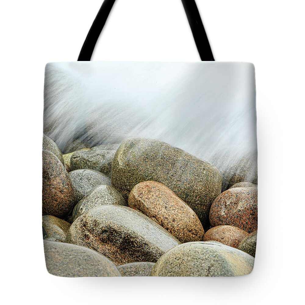 Seascape Tote Bag featuring the photograph Boulders by David Lee