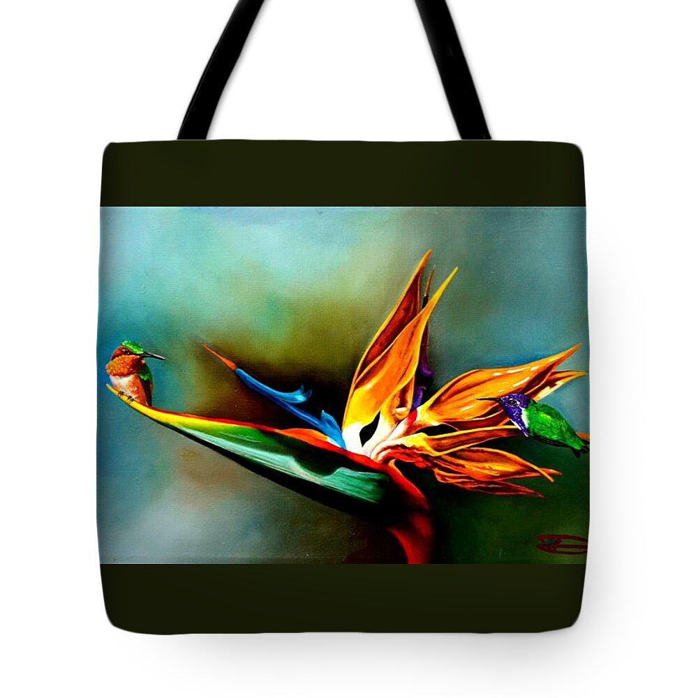 Birds Tote Bag featuring the painting Boundaries by Dana Newman