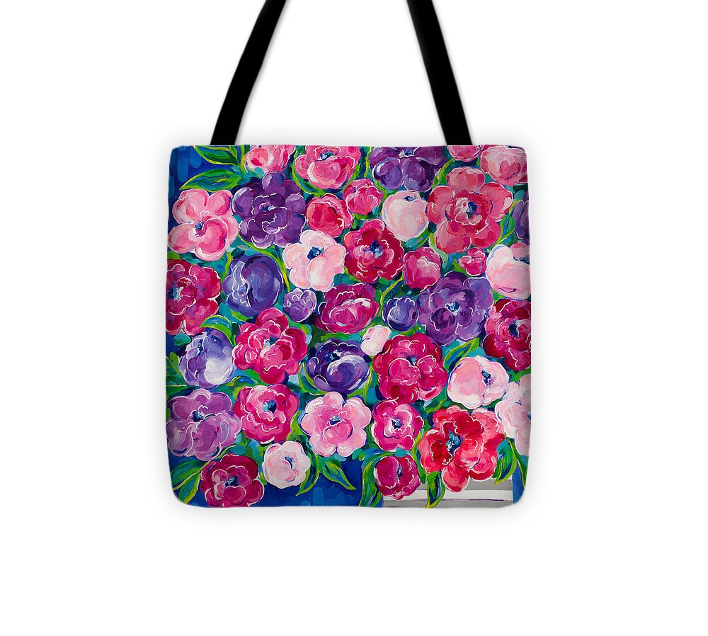 Flower Bouquet Tote Bag featuring the painting Bountiful by Beth Ann Scott