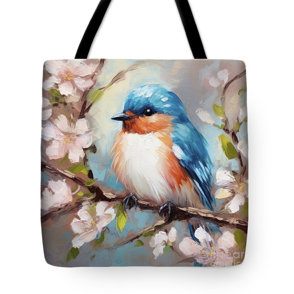 Bluebird Tote Bag featuring the painting Bountiful Bluebird by Tina LeCour