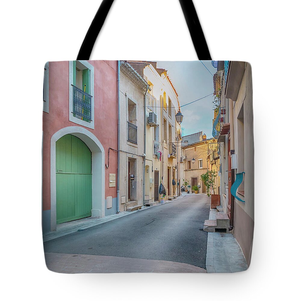 Bouzique Tote Bag featuring the photograph Bouzigues Street Scene by Jessica Levant