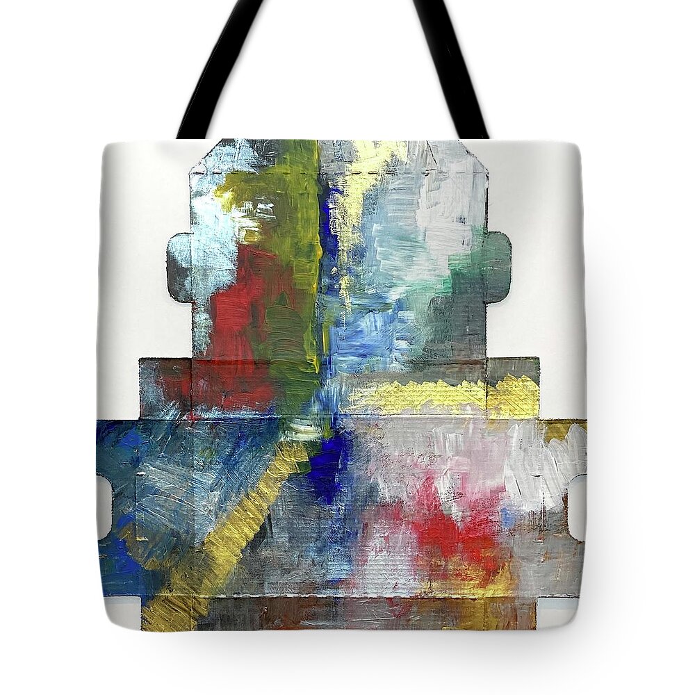 Unfolded Box Tote Bag featuring the painting Box III by David Euler