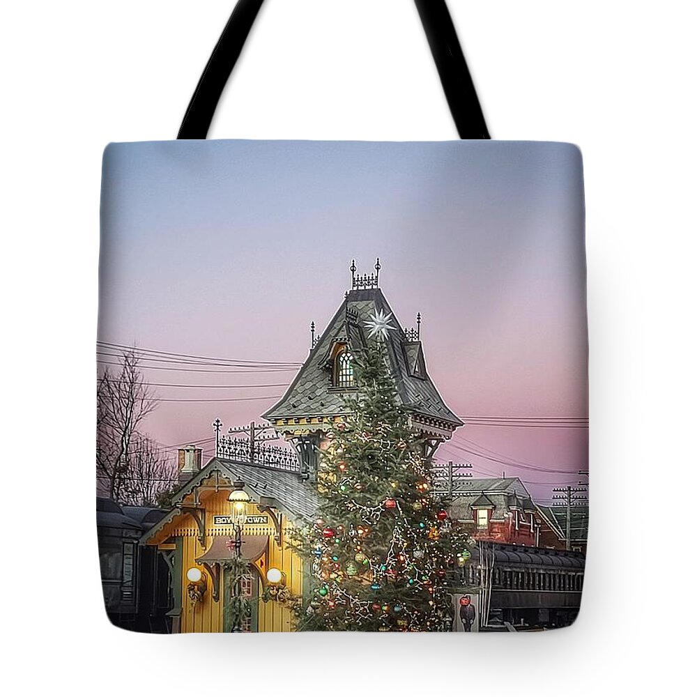Boyertown Tote Bag featuring the photograph Boyertown Holiday by Dark Whimsy