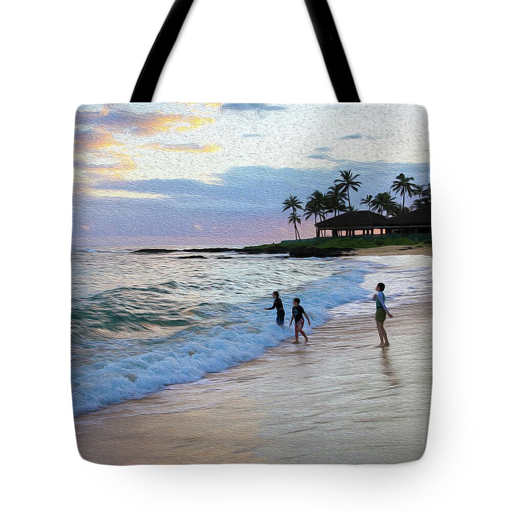  Tote Bag featuring the photograph Boys at Play Painting by Robert Carter