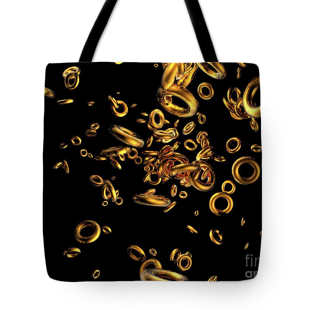 Surreal Tote Bag featuring the digital art Brass Rings by Phil Perkins