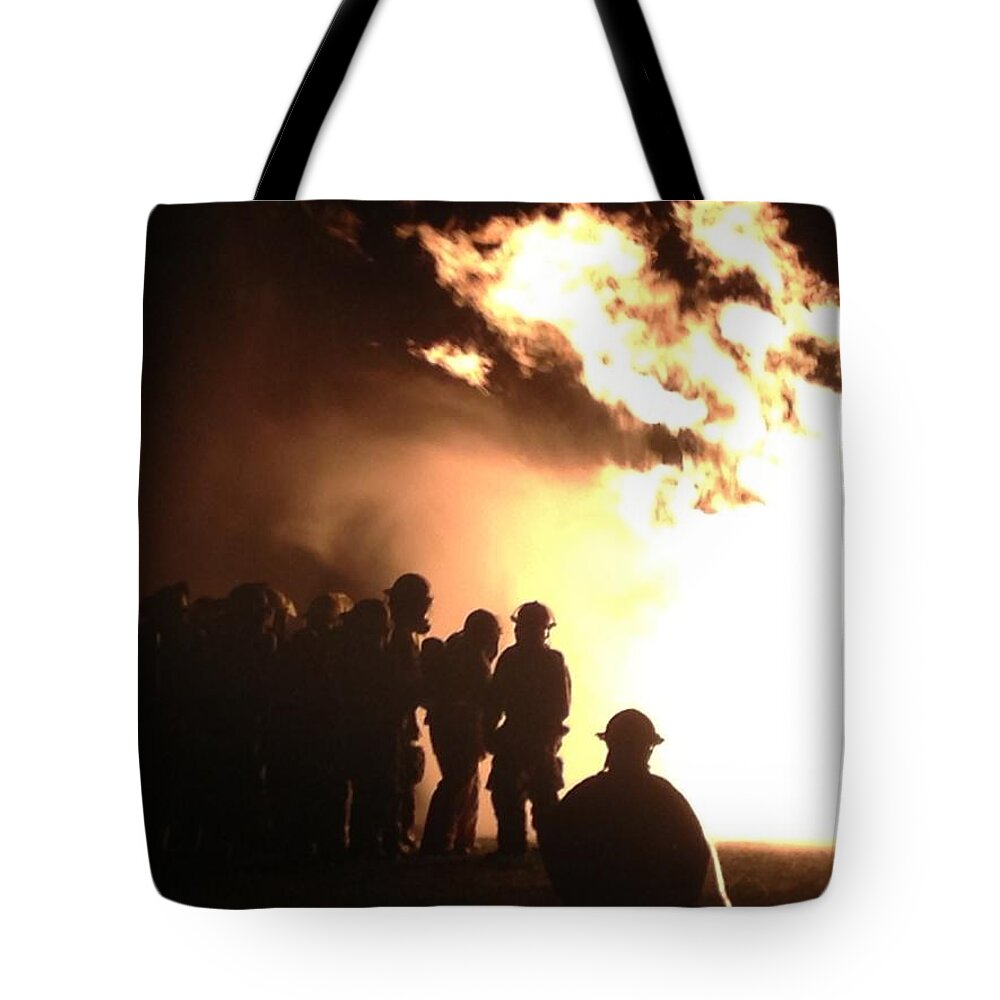 Fire Tote Bag featuring the photograph Bravery by Lee Darnell