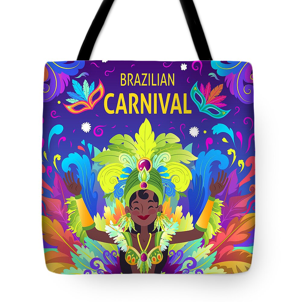 Carnival Tote Bag featuring the painting Brazilian Carnival 10 by Miki De Goodaboom