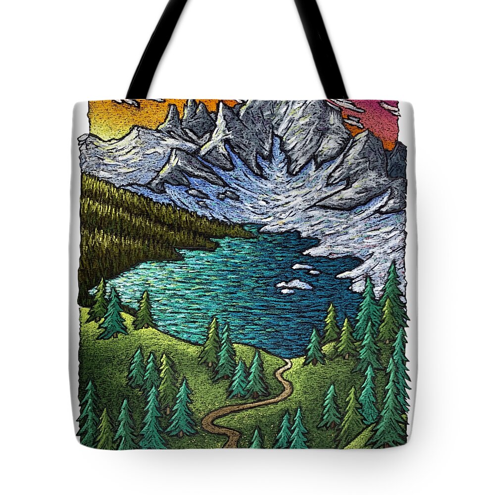 Landscape Tote Bag featuring the pastel Breadth of Adventure by Patrick Kochanasz