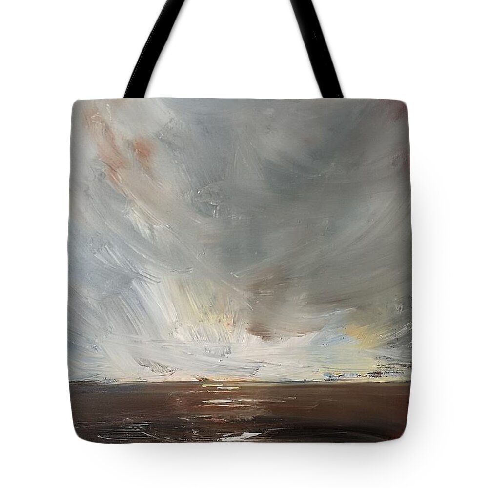 Landscape Tote Bag featuring the painting Breaking Through by Sheila Romard