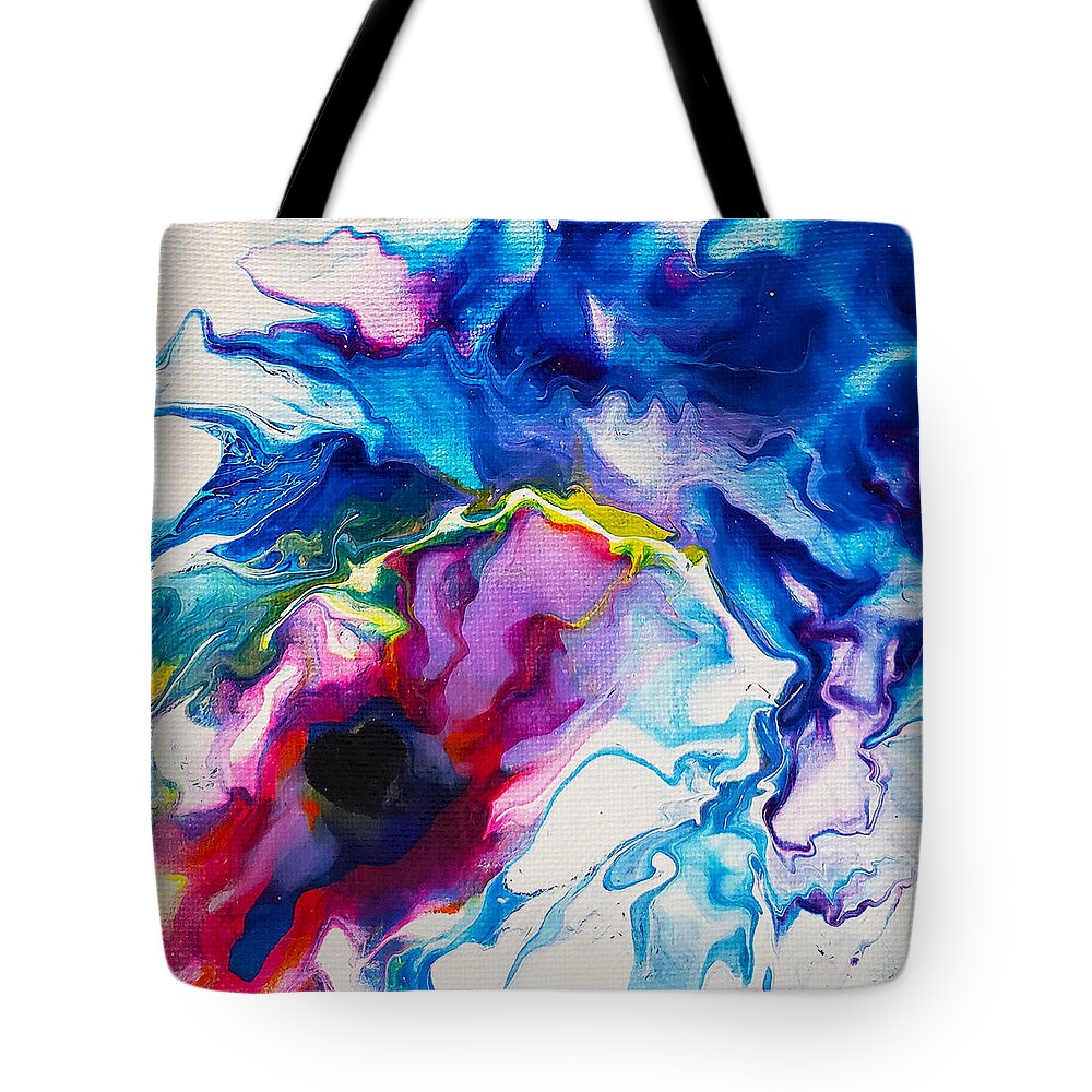 Abstract Tote Bag featuring the painting Breathe by Christine Bolden