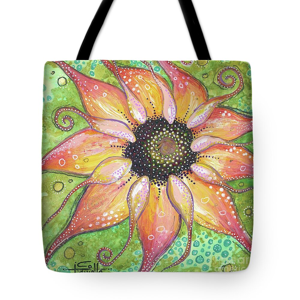 Sunflower Painting Tote Bag featuring the painting Breathe In the New You by Tanielle Childers