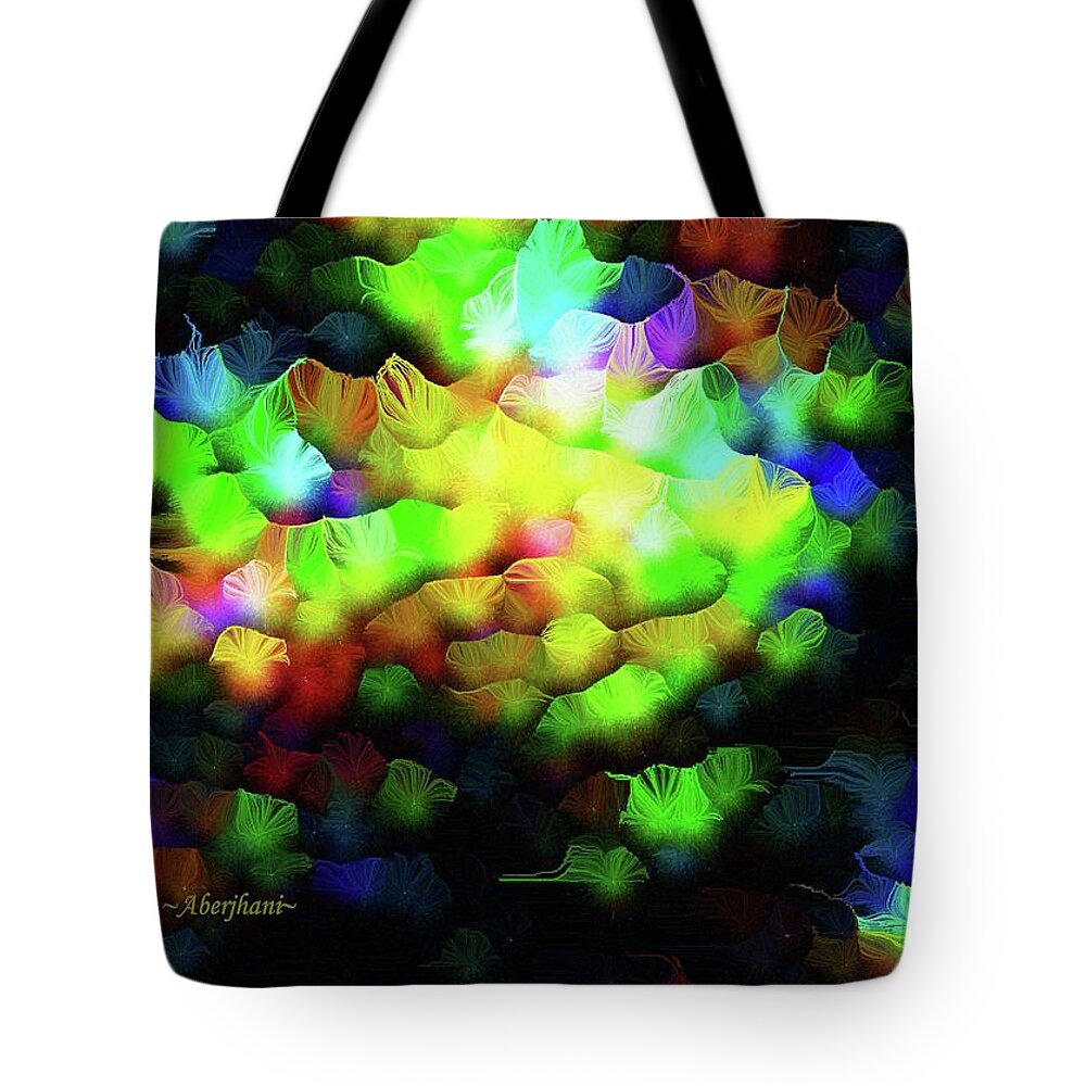 Silk-featherbrush Tote Bag featuring the painting Breathing in Love and Breathing out Light by Aberjhani