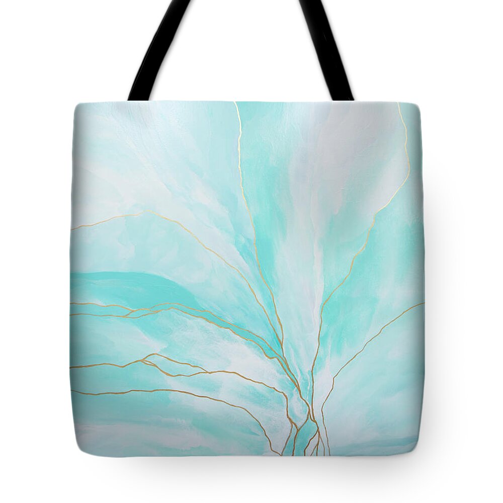 Teal Tote Bag featuring the painting Breathlessness by Linda Bailey