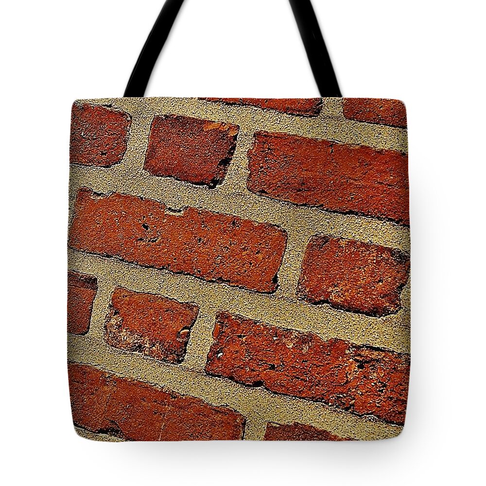Brick Pattern Red Tote Bag featuring the photograph Brick by John Linnemeyer