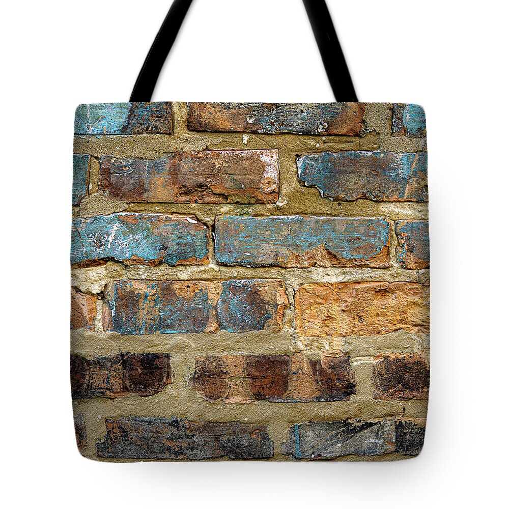 Brick Wall Tote Bag featuring the photograph Brick Wall in Ukrainian Village - Chicago, Illinois by David Morehead