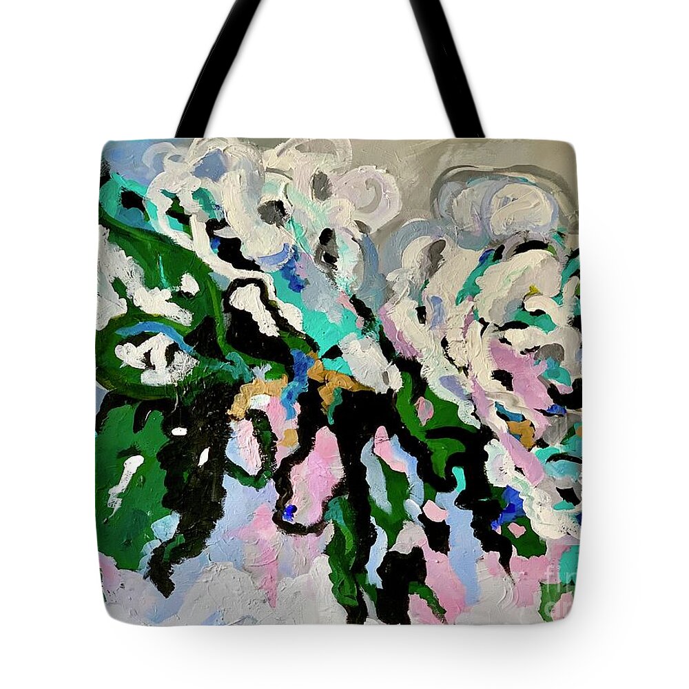 Abstract Flowers Tote Bag featuring the painting Bridal Bouquet by Patsy Walton