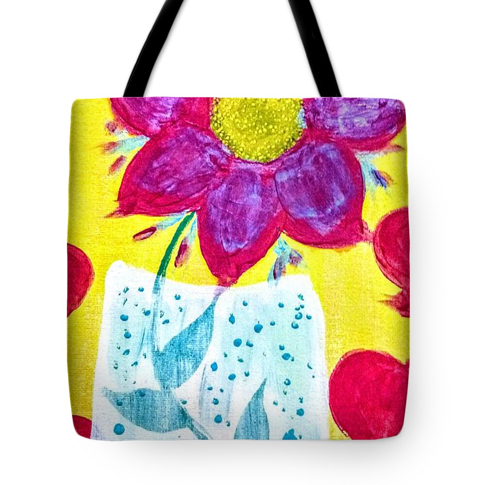 Flower Tote Bag featuring the painting Bright Flower by Anna Adams