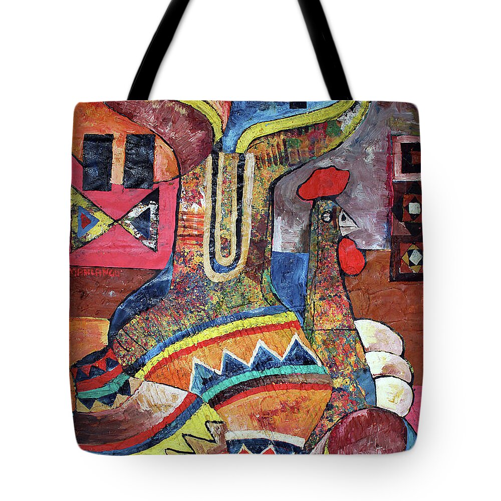  Tote Bag featuring the painting Bright Sunny Day by Speelman Mahlangu