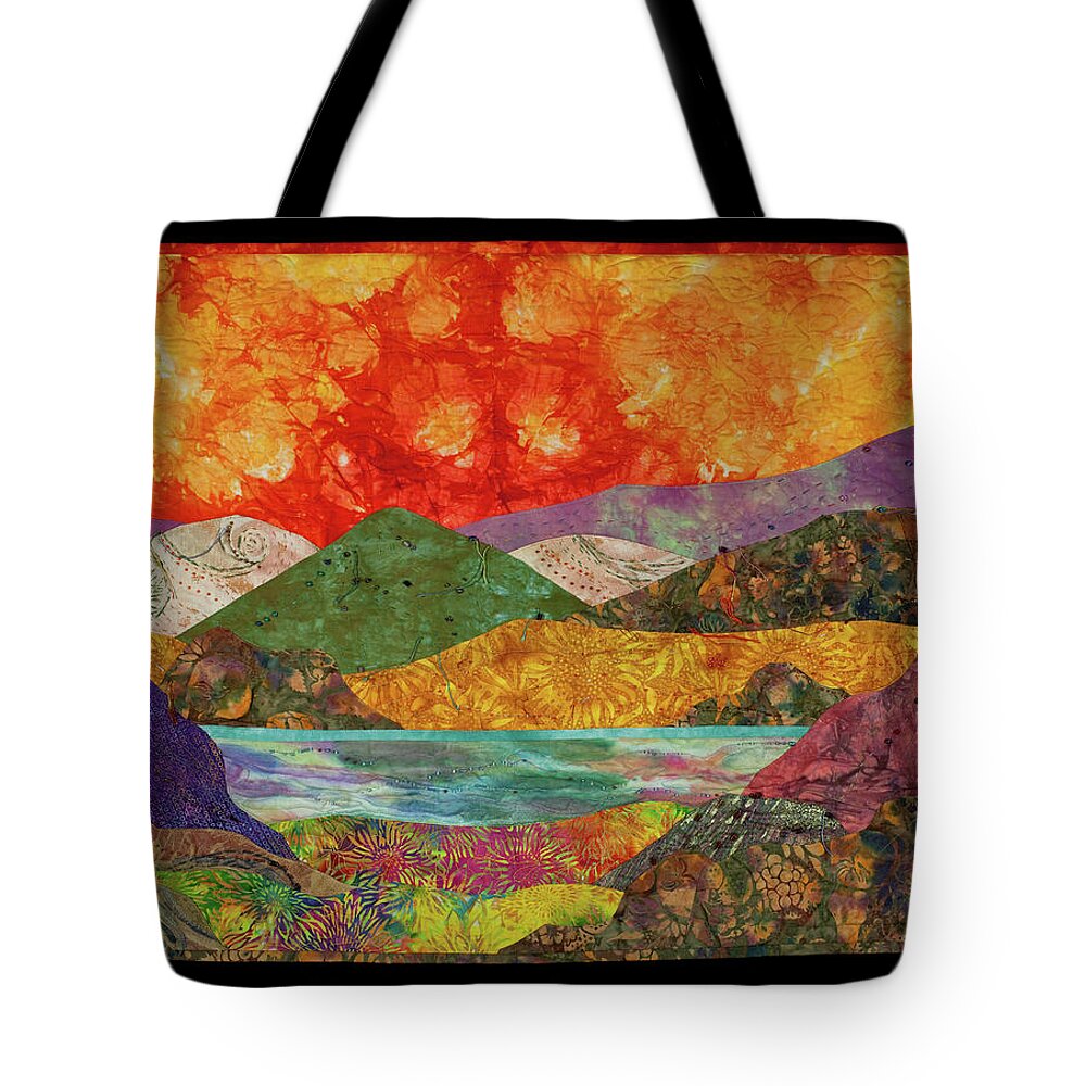 Fiber Art Tote Bag featuring the mixed media Brilliant Sky by Vivian Aumond