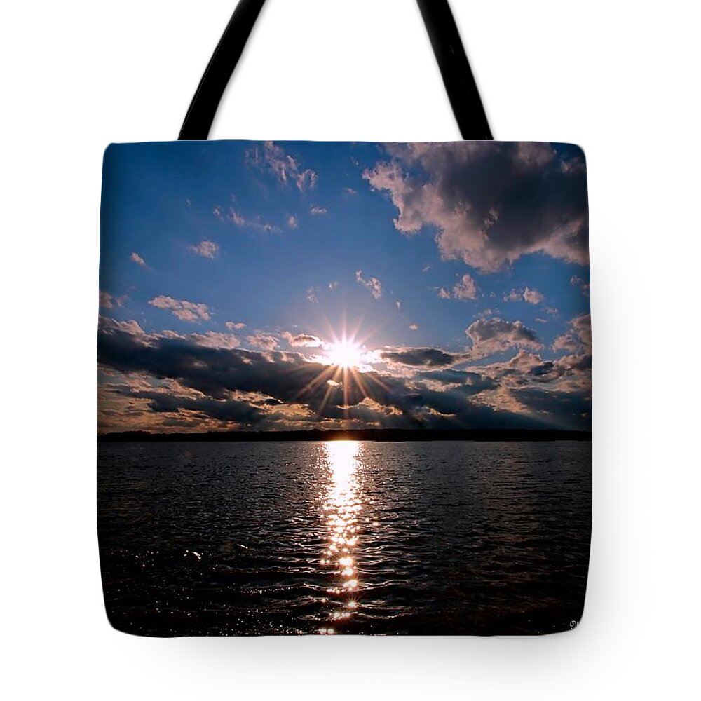 Sunset Tote Bag featuring the photograph Brilliant Sun by Mary Walchuck
