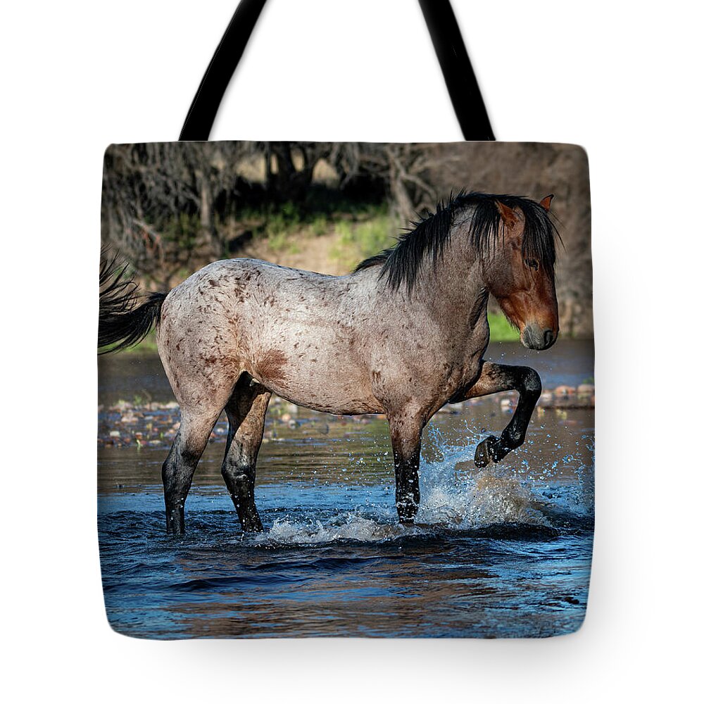 Wild Horses Tote Bag featuring the photograph Bring it by Mary Hone