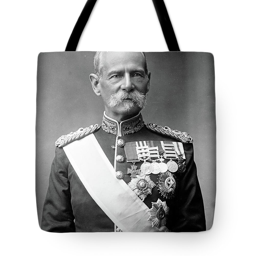 Andrew Tote Bag featuring the painting British General Lord Roberts AKA Bobs 1914 A. H. Poole by MotionAge Designs
