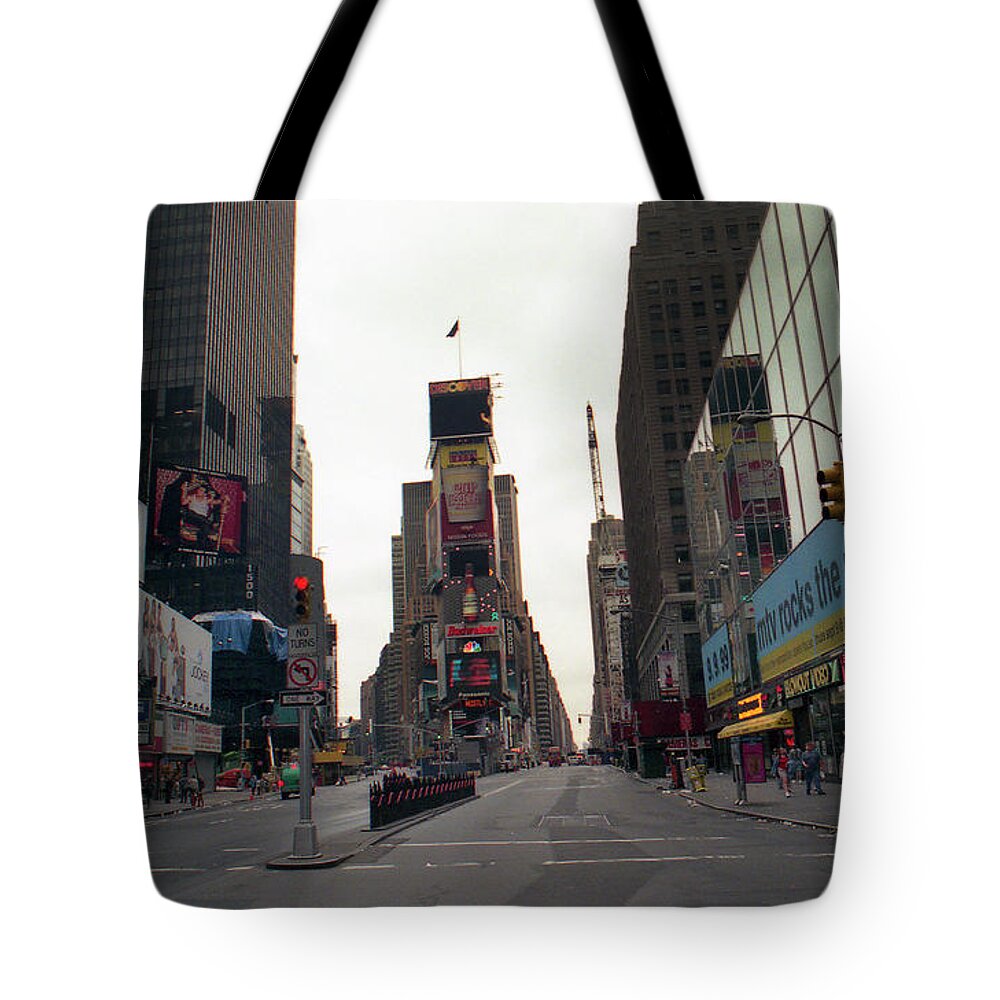 Broadway Tote Bag featuring the photograph Broadway in the early 1990's by Steven Spak