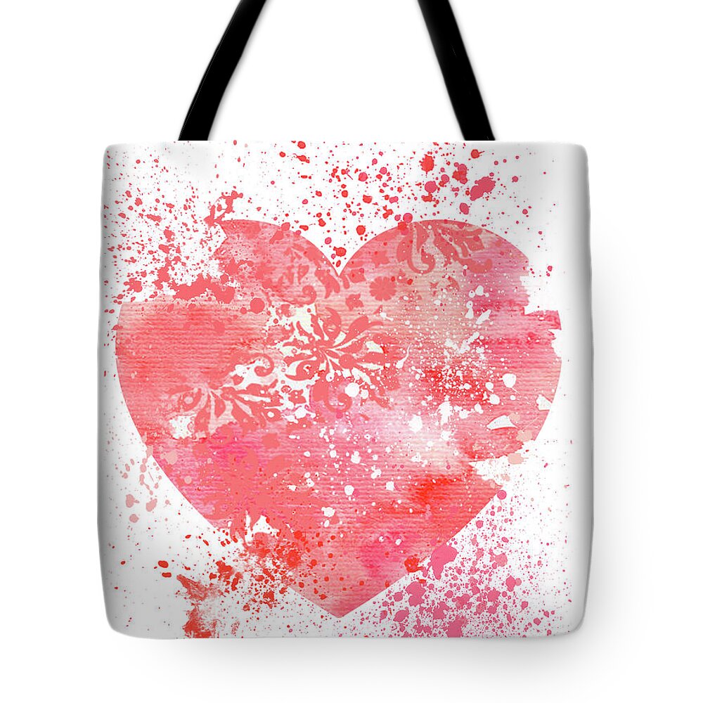 Heart Tote Bag featuring the mixed media Broken Heart by Moira Law