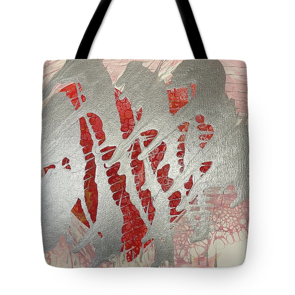 Metallic Tote Bag featuring the painting Broken hearts club by Nicole DiCicco