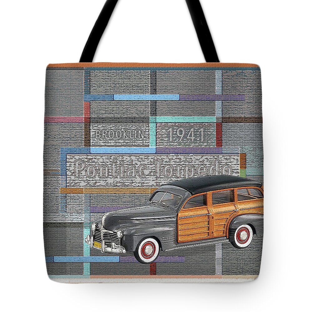 Brooklin Models Tote Bag featuring the digital art Brooklin Models / Pontiac Torpedo by David Squibb