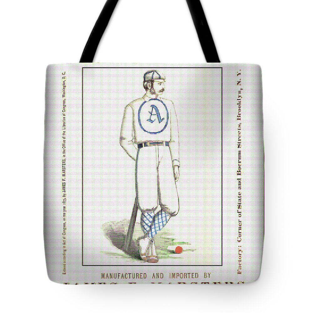 Brooklyn Tote Bag featuring the mixed media Brooklyn Atlantics Baseball Team by Charlie Ross
