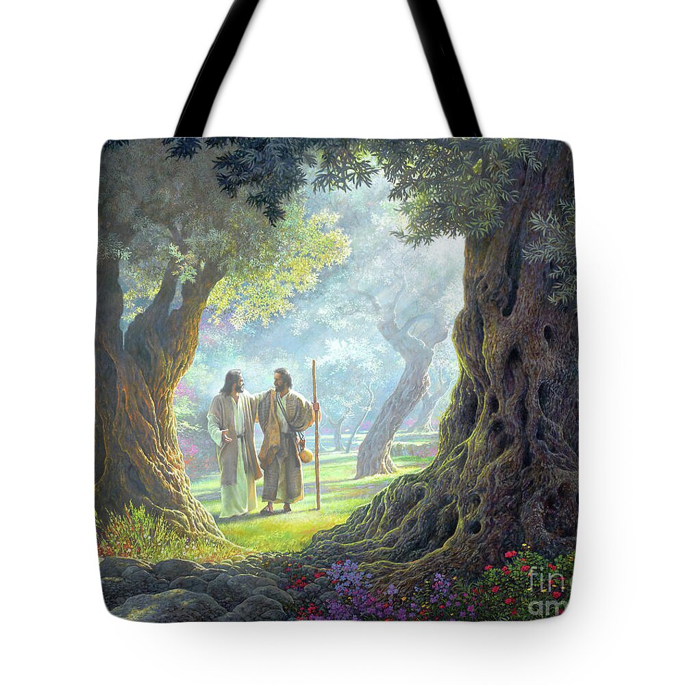 Jesus Tote Bag featuring the painting Brotherly Love by Greg Olsen