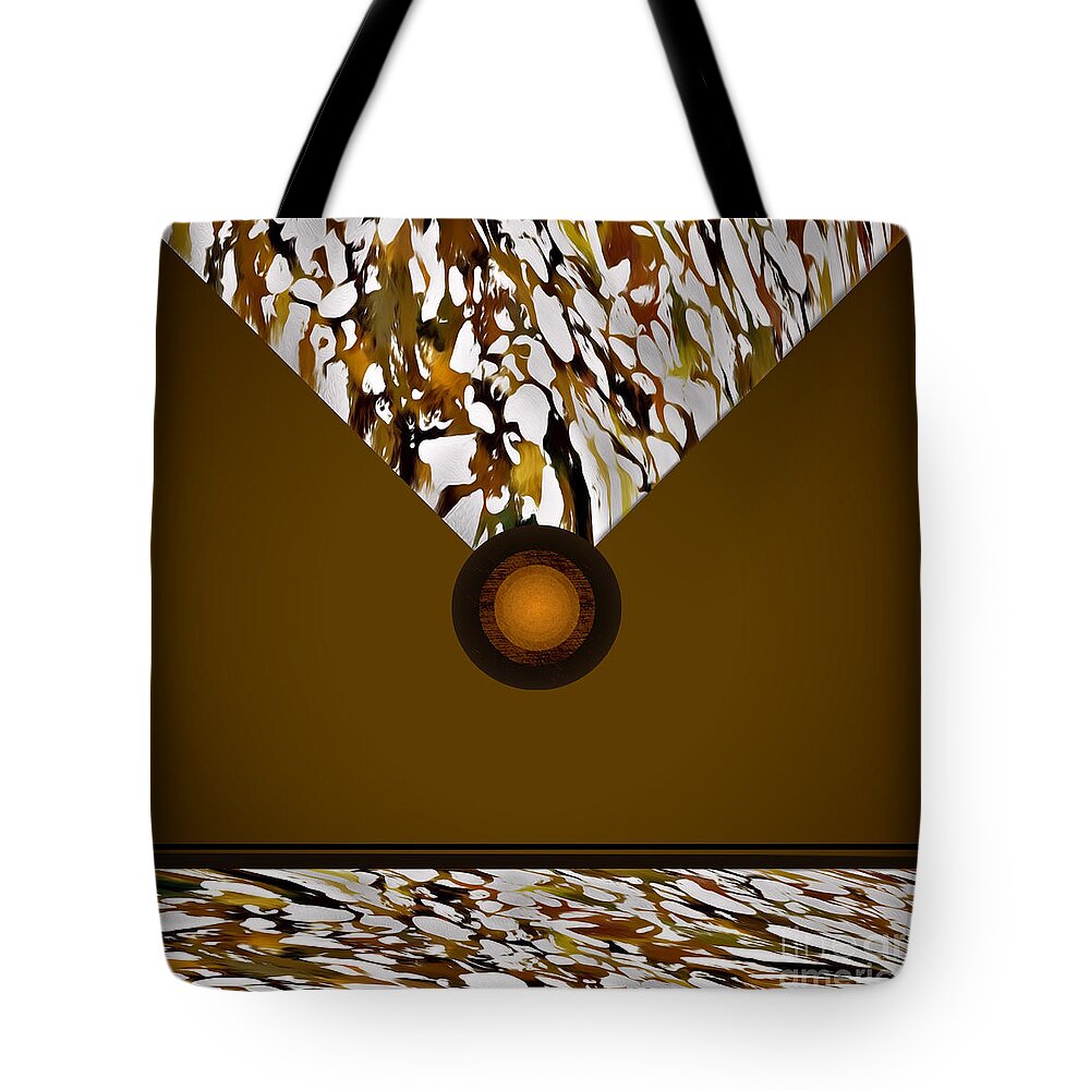 Brown Tote Bag featuring the digital art Brown Abstract Modern Fashion Bag Design by Delynn Addams