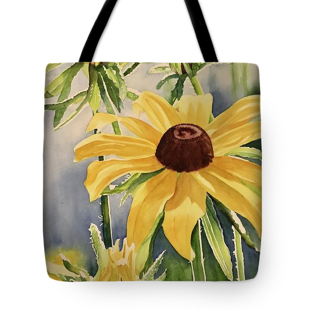 Brown Eyed Susan Tote Bag featuring the painting Brown-eyed Girl by Beth Fontenot