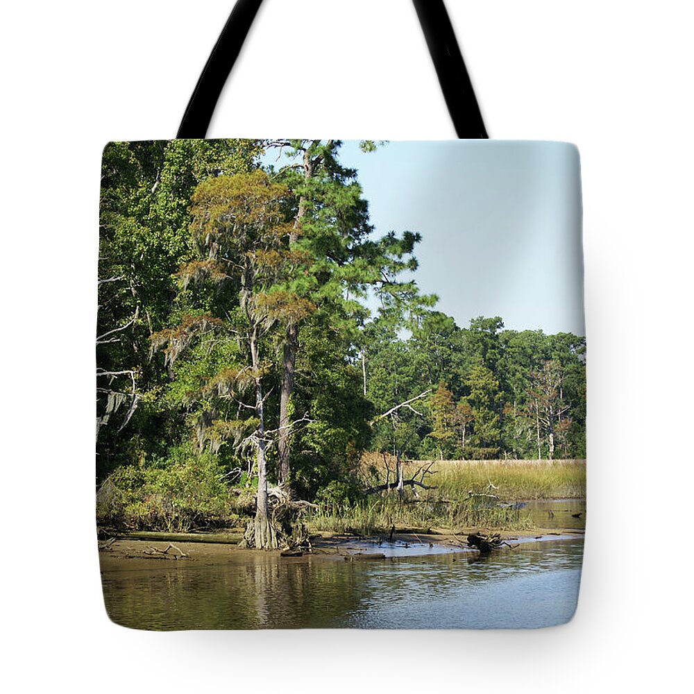  Tote Bag featuring the photograph Brunswick Riverwalk by Heather E Harman