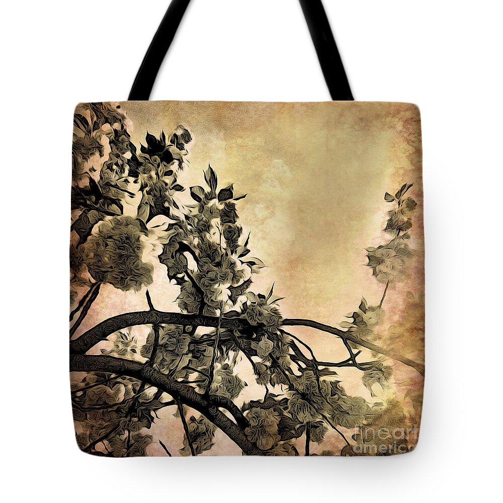 Cherry Blossoms Tote Bag featuring the photograph Brushed Cherry Blossoms by Onedayoneimage Photography