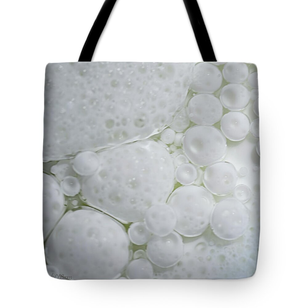 Abstract Tote Bag featuring the photograph Bubble and Milk Shake Art by LeeAnn McLaneGoetz McLaneGoetzStudioLLCcom