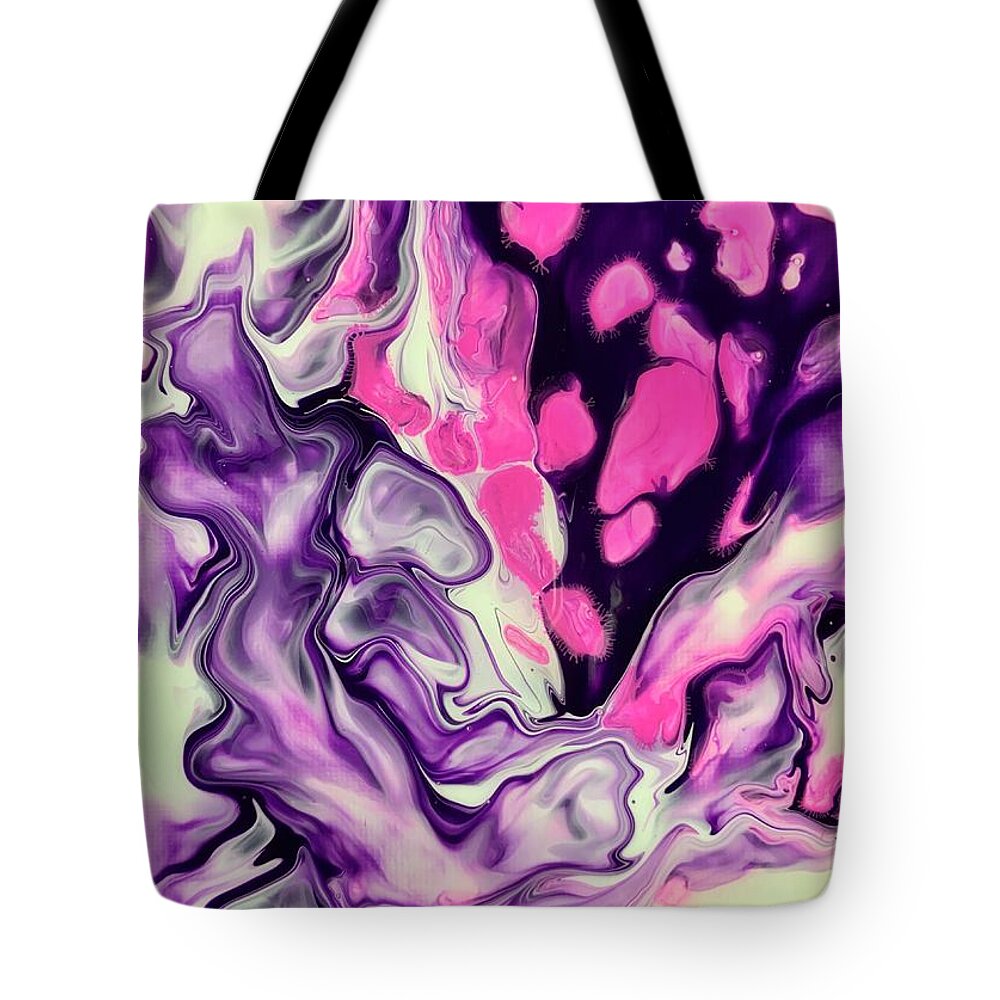 Girly Tote Bag featuring the painting Bubble gum by Nicole DiCicco