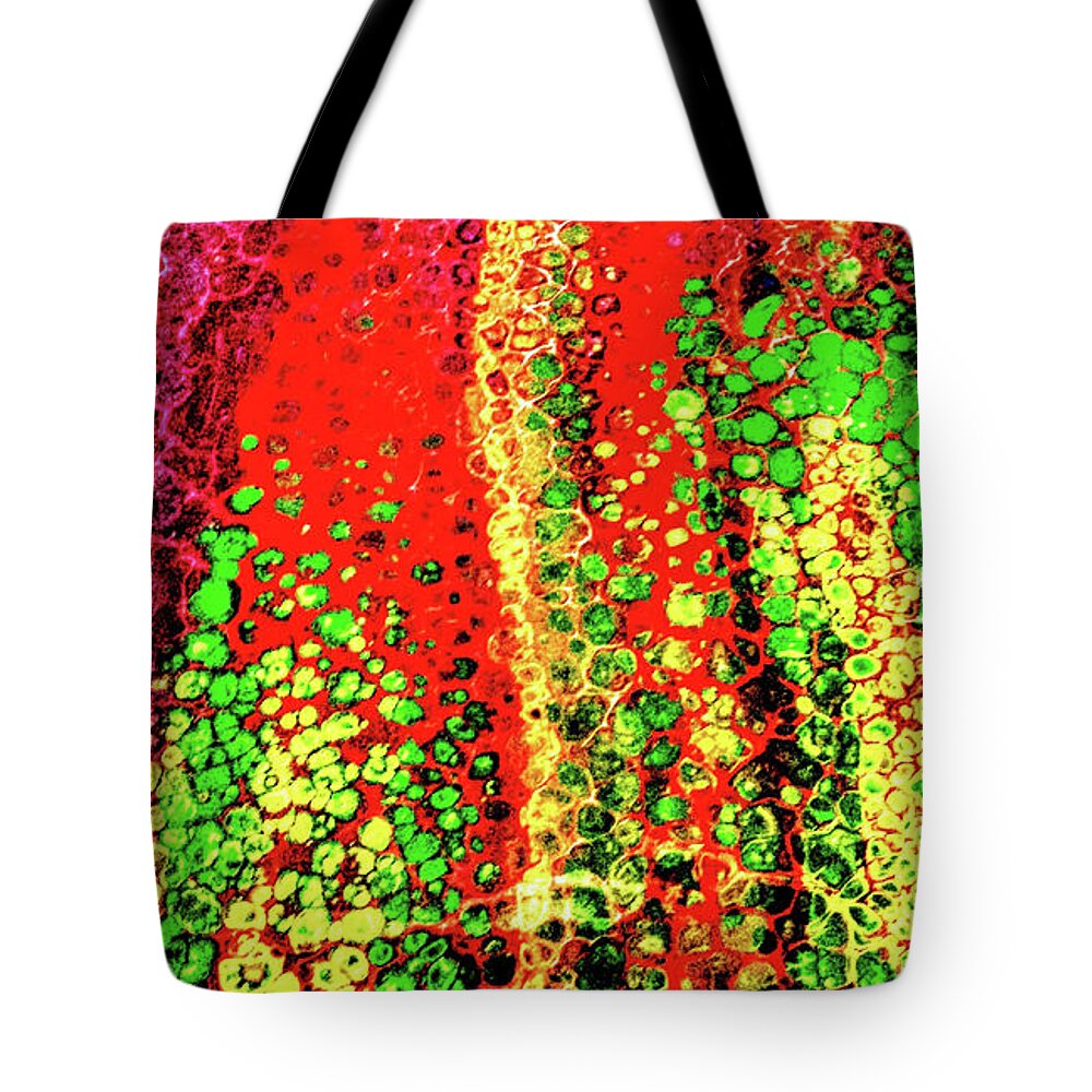 Bubbles.rainbow Tote Bag featuring the painting Bubble Up by Anna Adams