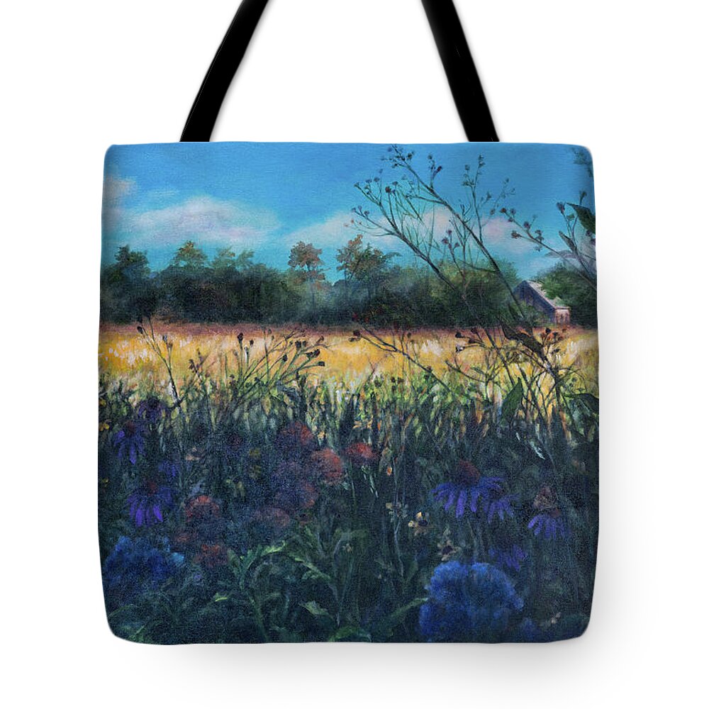 Weeds Tote Bag featuring the painting Buckeye Woods, Late Summer by Carol Klingel