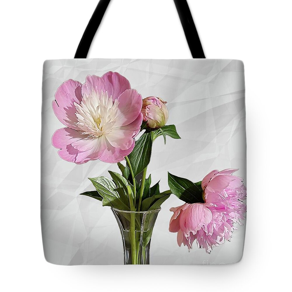 Art Tote Bag featuring the photograph Bud Vase of Peonies by Jeannie Rhode