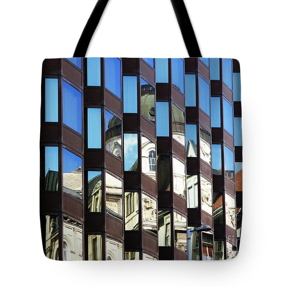 Abstract Tote Bag featuring the photograph Budapest Reflections by Rick Locke - Out of the Corner of My Eye
